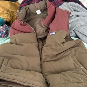Patagonia Brown and Maroon Puffer Vest